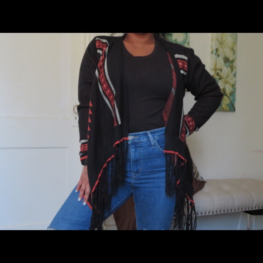 Aztec open sweater